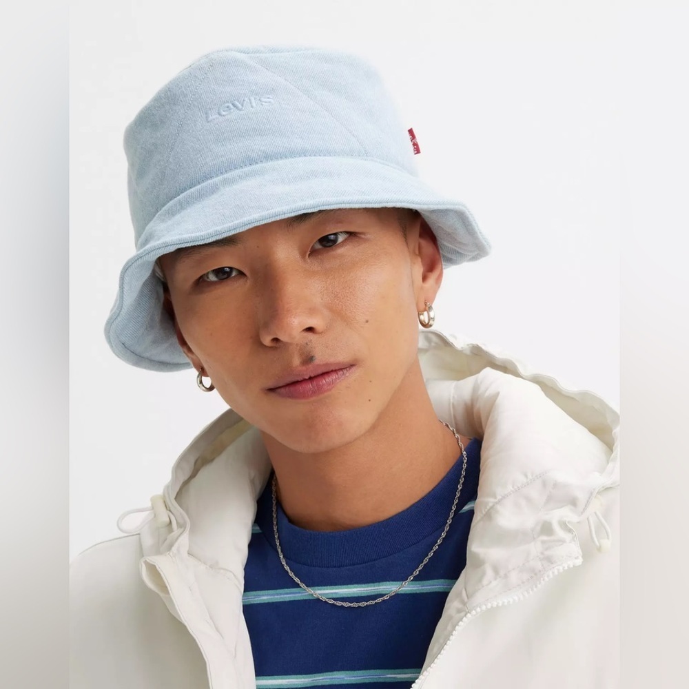 Levi's Sky Blue Quilted Bucket Hat